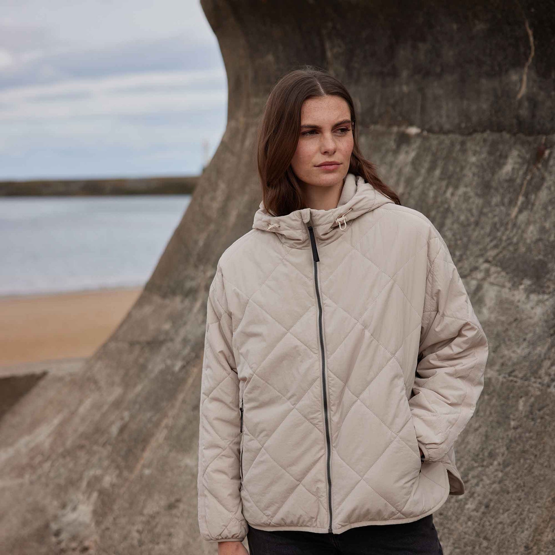 Corlae Womens Oversized Shower Resistant Insulated Jacket - Warm Cloud