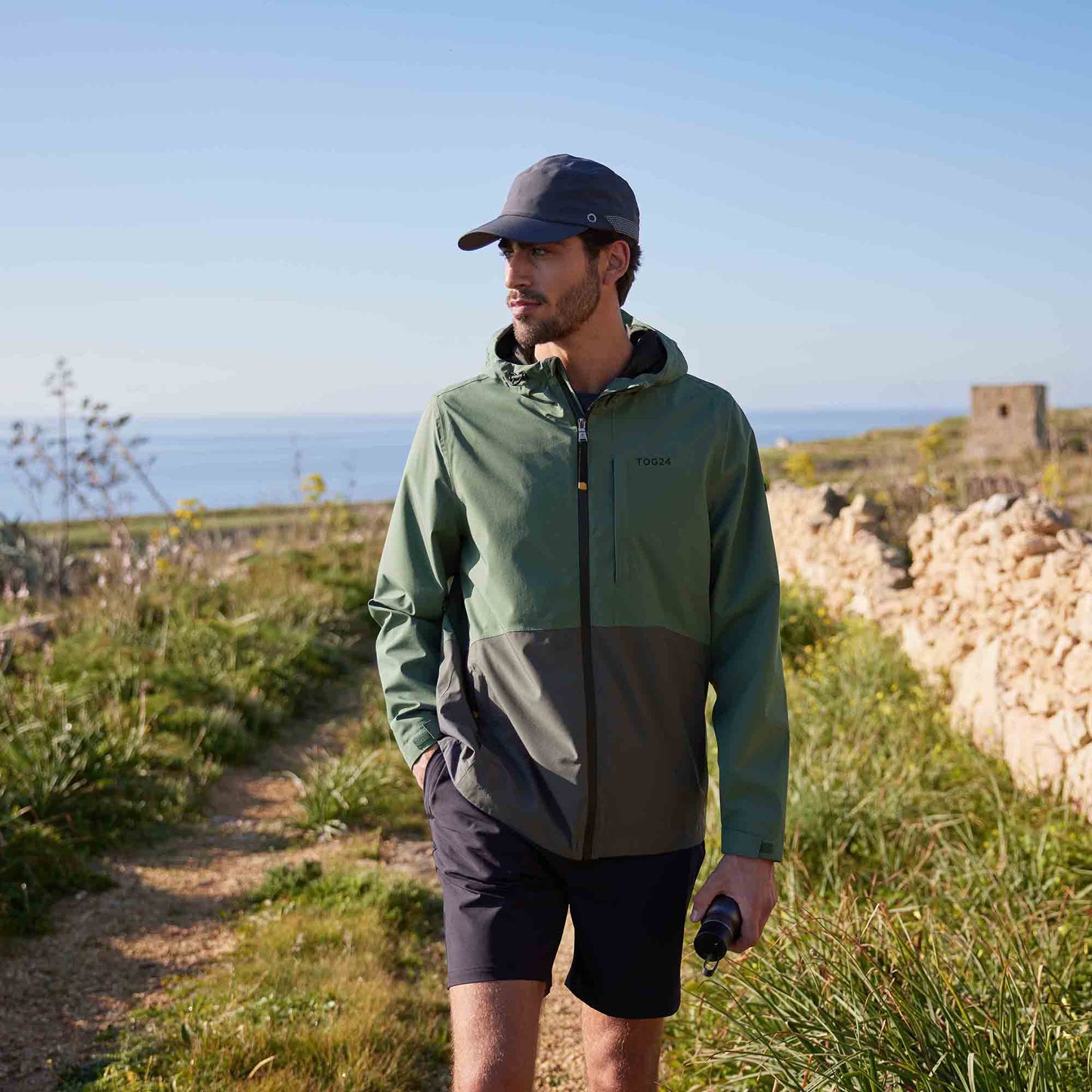 Ellon Mens Waterproof Jacket - Deep Slate/Light Forest