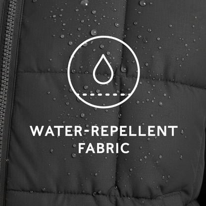 Else Womens Oversized Shower Resistant Heavy Padded Jacket - Black