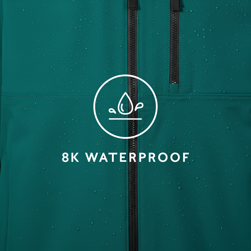 Andro Mens Hooded Waterproof Softshell Jacket - Dark Turquoise