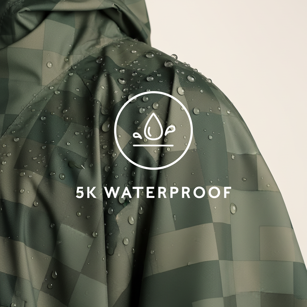 Drench Unisex Waterproof Poncho - Forage Green Pixel Print