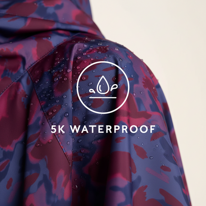 Drench Unisex Waterproof Poncho - Oxford Blue Abstract Print