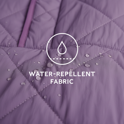 Nanford Womens Oversized Shower Resistant Diamond Quilted Jacket - Orchid
