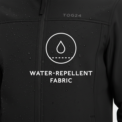 Feizor Mens Shower Resistant Softshell Hooded Jacket - Black