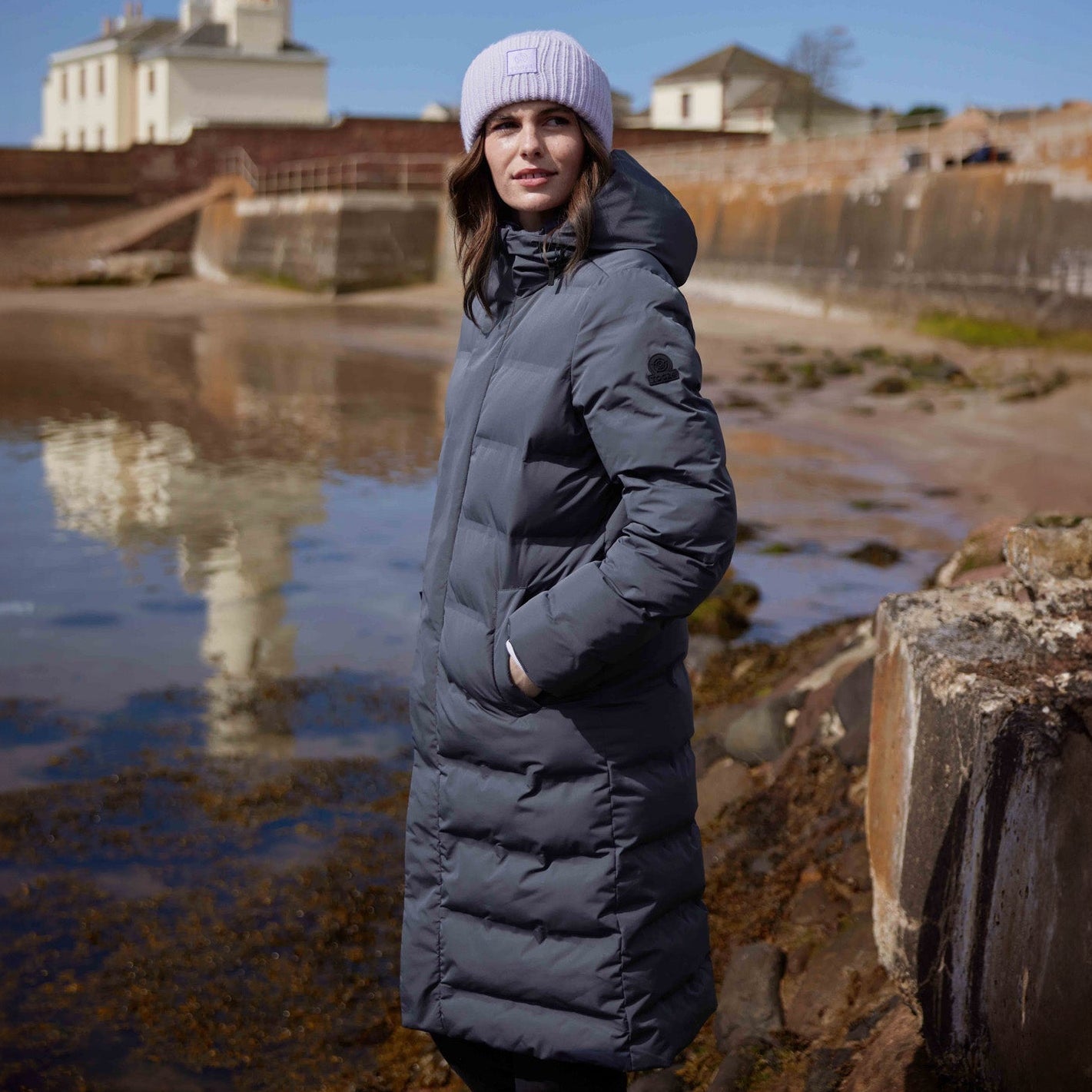 Glaston Womens Shower Resistant Insulated Parka - Washed Blue
