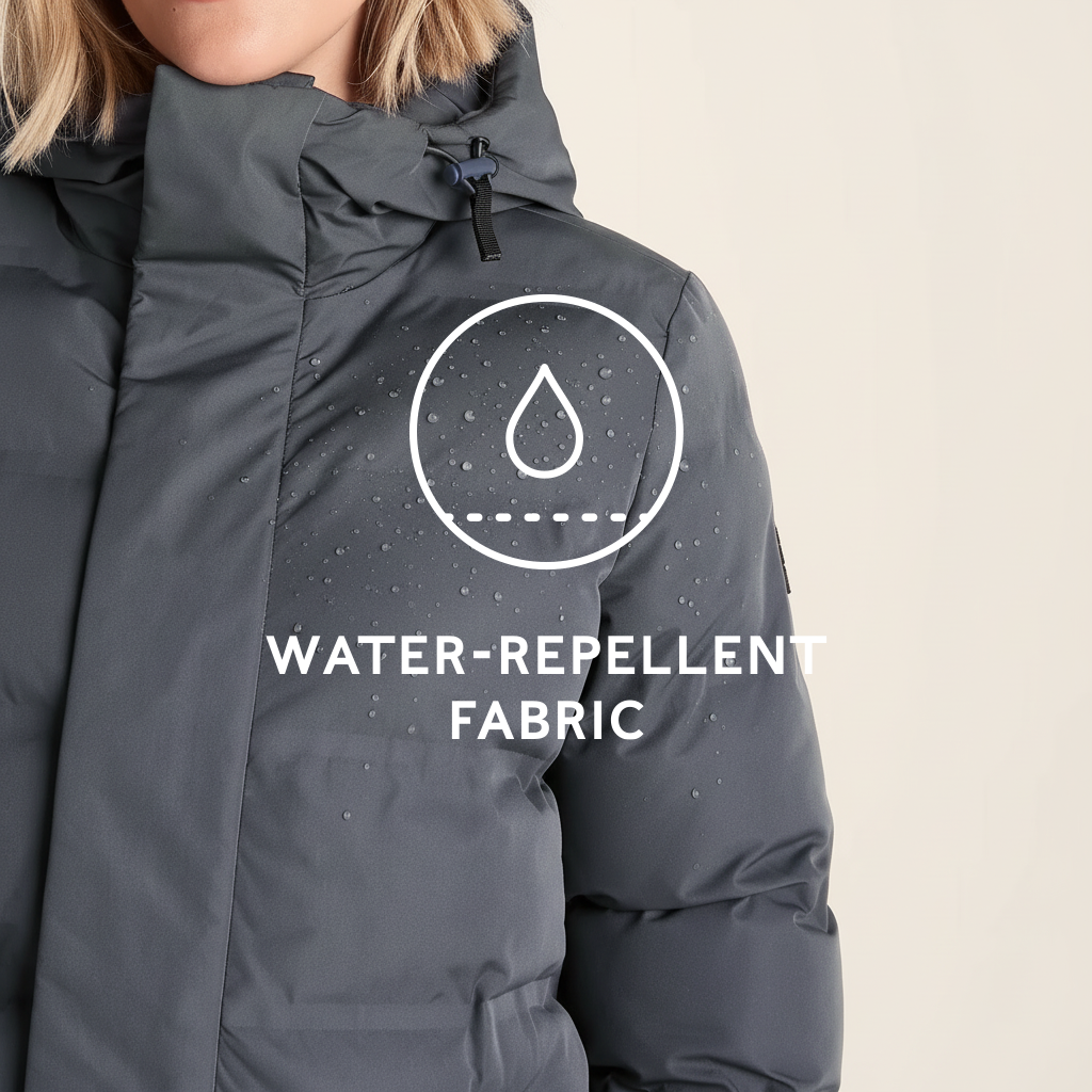 Glaston Womens Shower Resistant Insulated Parka - Washed Blue