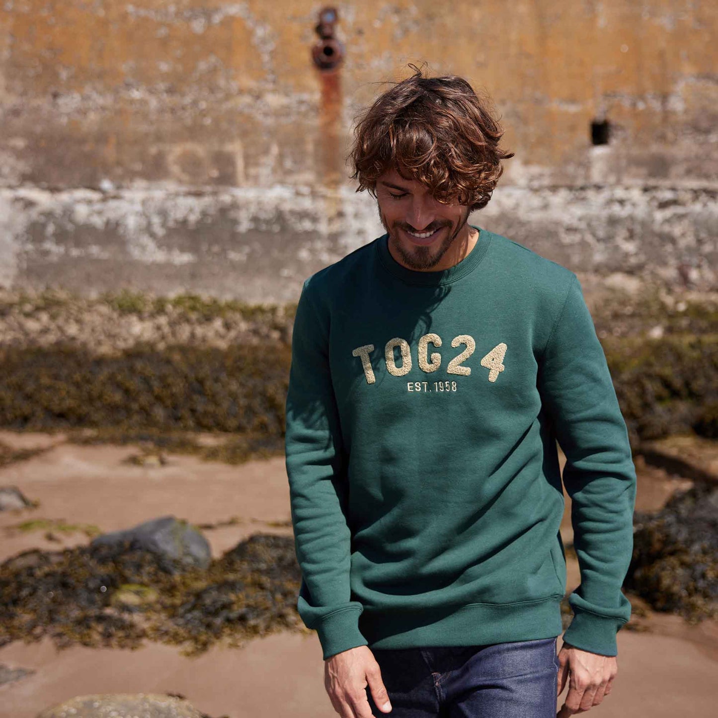 Hawnby Mens Cotton Blend Sweat - Racing Green
