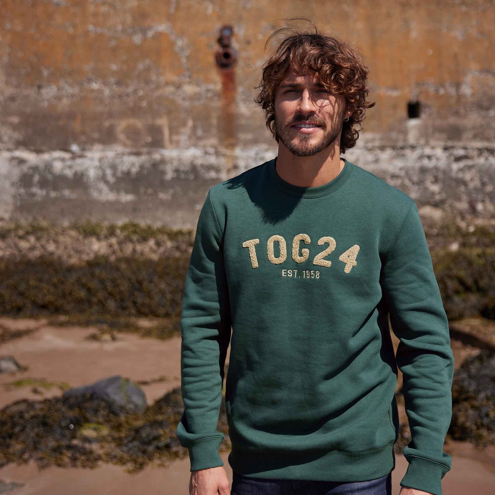 Hawnby Mens Cotton Blend Sweat - Racing Green