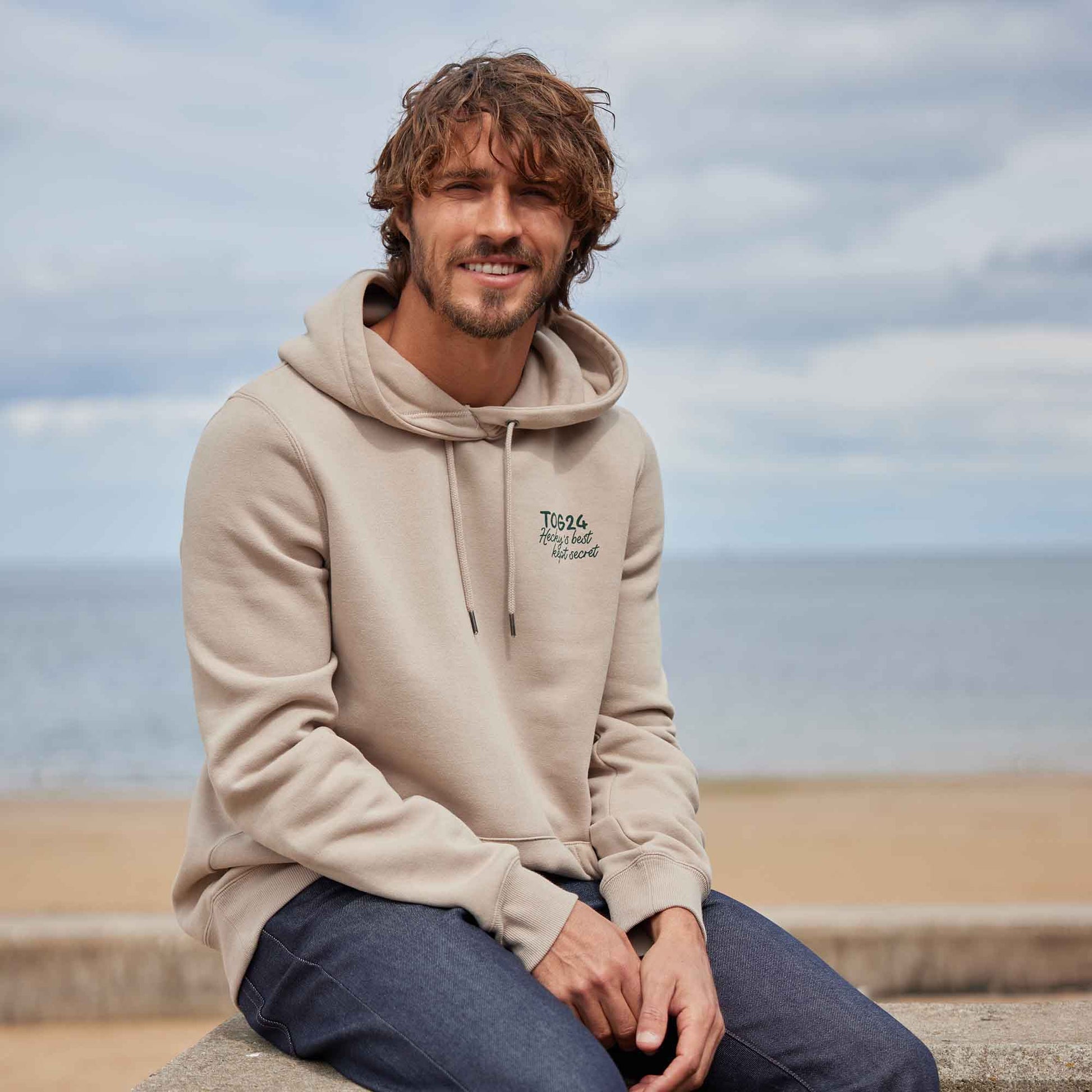Marsden Mens Supersoft Knit Look Fleece Hoody - Hazelnut