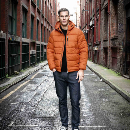 Maloney Mens Wind Resistant Insulated Jacket - Mahogany Orange