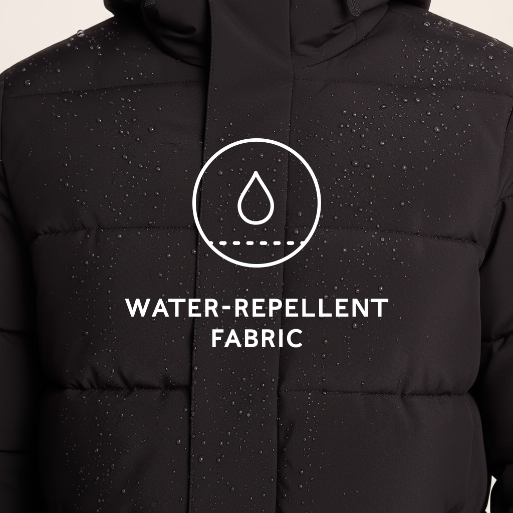 Preece Mens Long Shower Resistant Insulated Jacket - Black