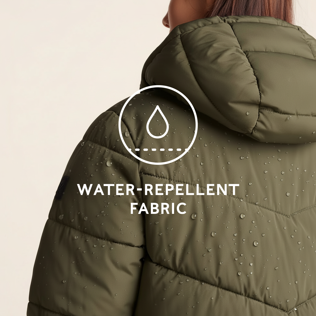 Raleigh Womens Long Insulated Jacket - Khaki