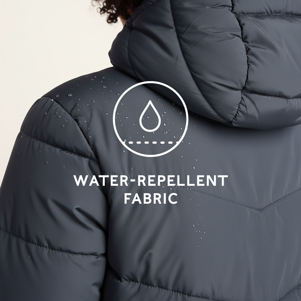 Raleigh Womens Long Insulated Jacket - Washed Blue