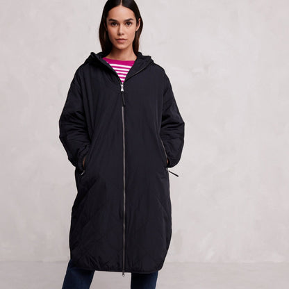 Banton Womens Oversized Shower Resistant Insulated Jacket - Black