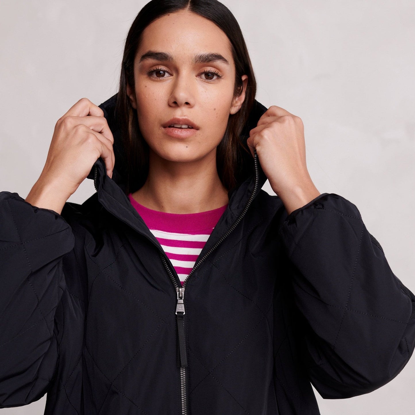 Banton Womens Oversized Shower Resistant Insulated Jacket - Black