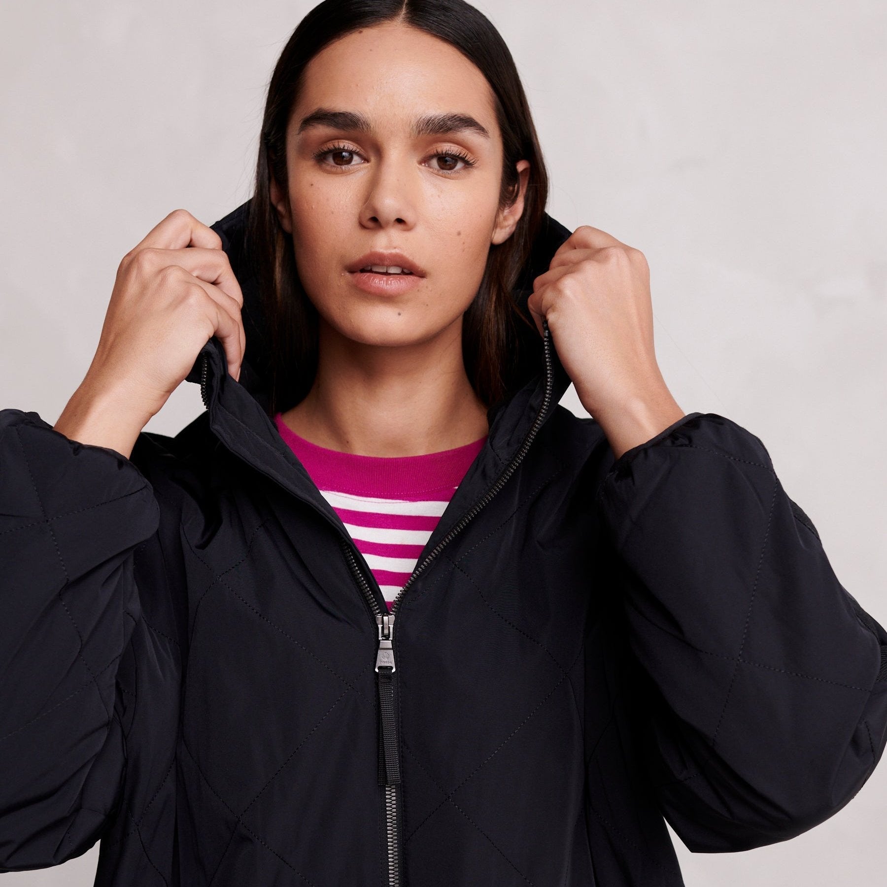 Banton Womens Oversized Shower Resistant Insulated Jacket - Black