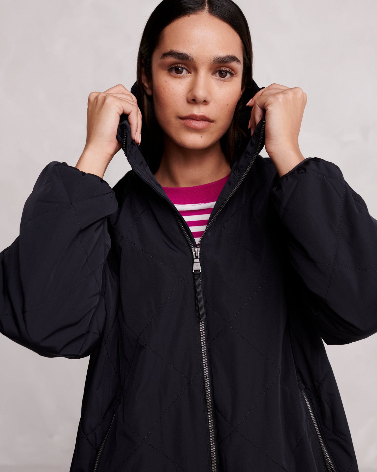 Banton Womens Oversized Shower Resistant Insulated Jacket - Black