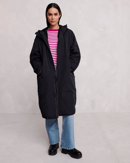 Banton Womens Oversized Shower Resistant Insulated Jacket - Black