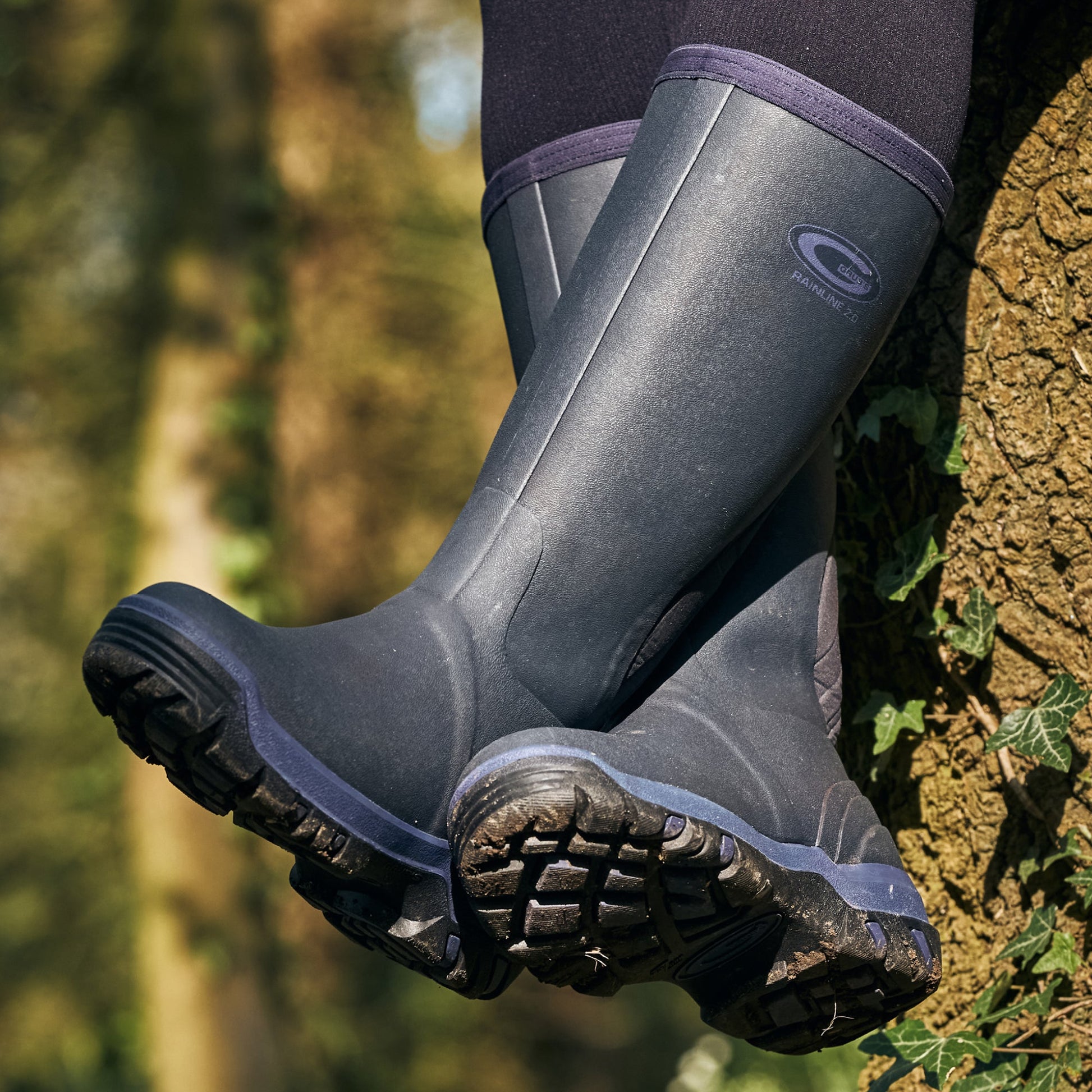 Grubs Boots Rainline Wellies Womens - Blue