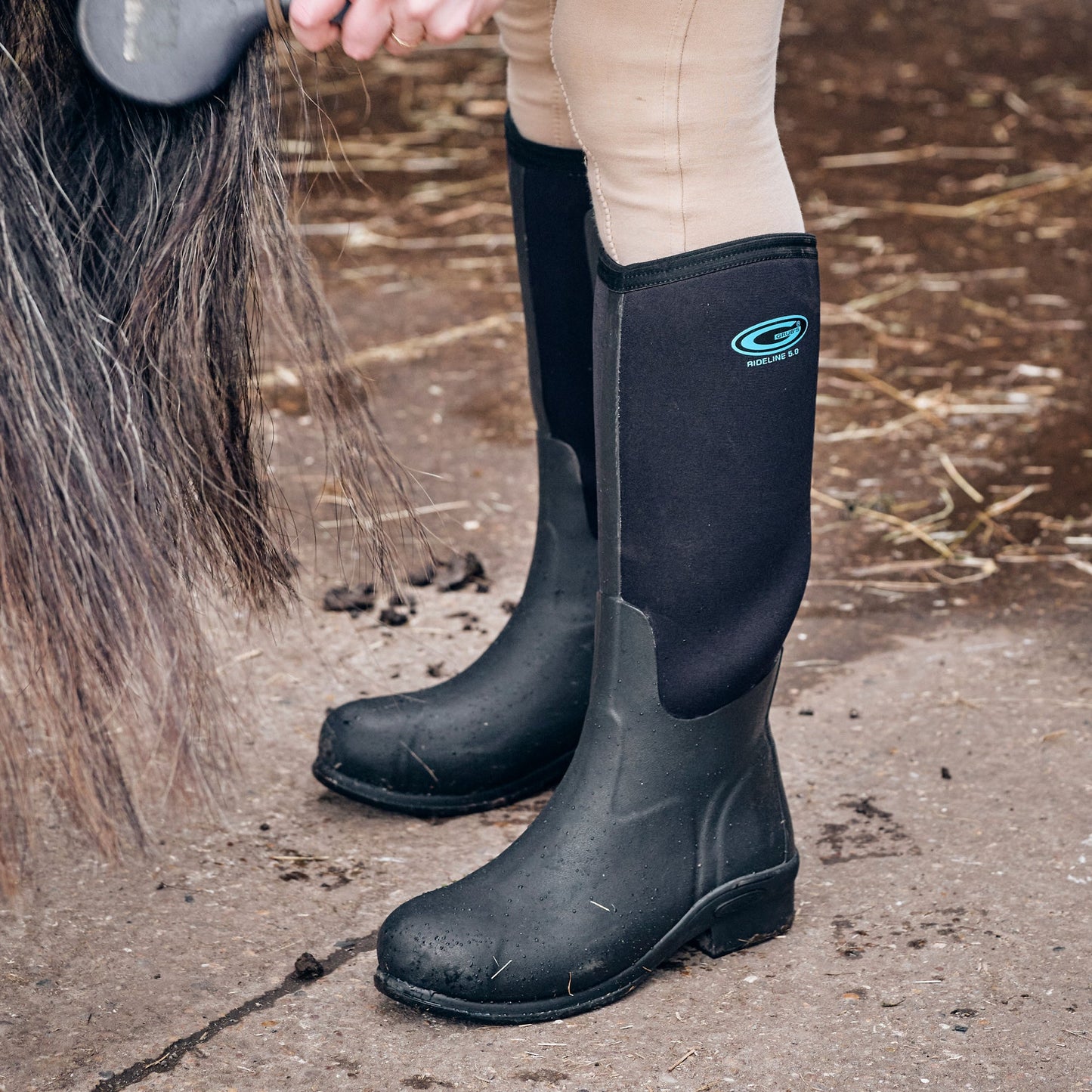 Grubs Boots Rideline Equestrian Wellington Womens - Black