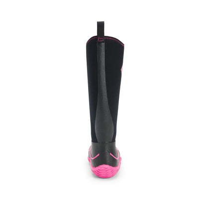 Muck Boots Hale Pull On Womens Wellington - Black/Pink