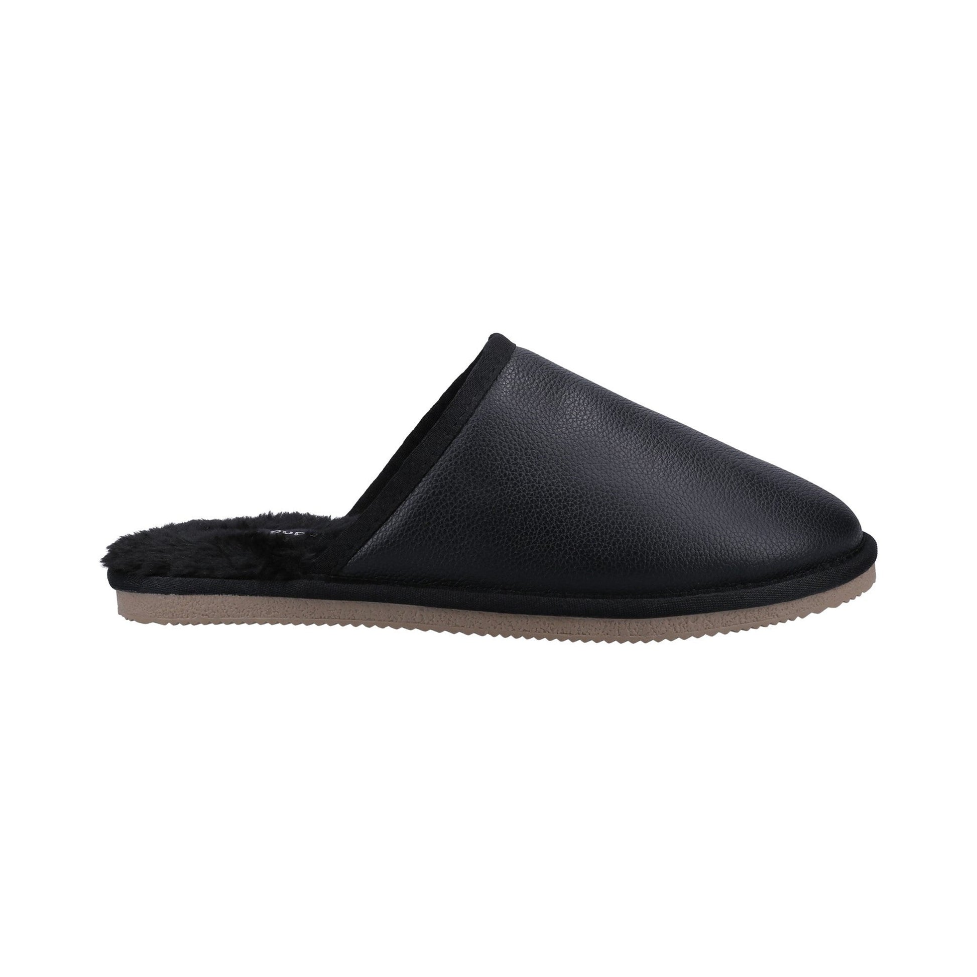 Hush Puppies Coady Leather Slipper Mens - Black