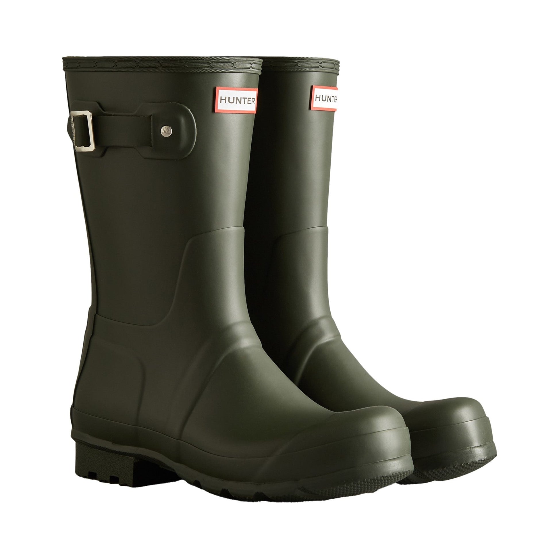 Hunter Original Short Mens Wellington Boots - Dark Olive