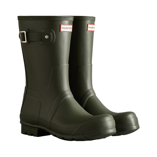 Hunter Original Short Mens Wellington Boots - Dark Olive