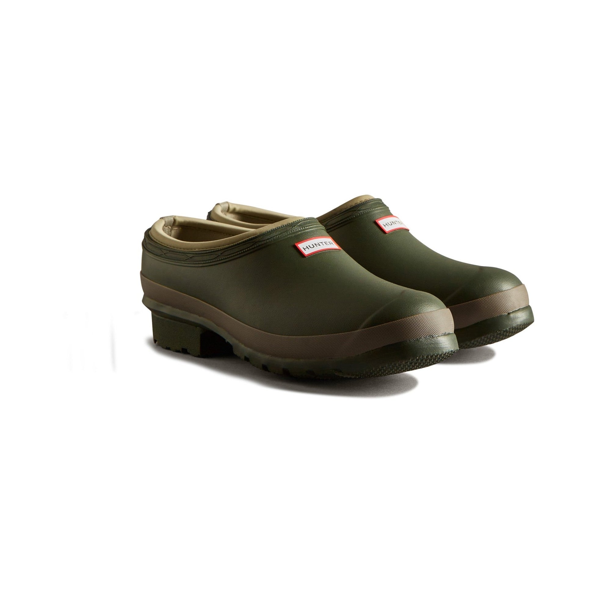 Hunter Gardener Mens Clogs - Dark Olive/Clay