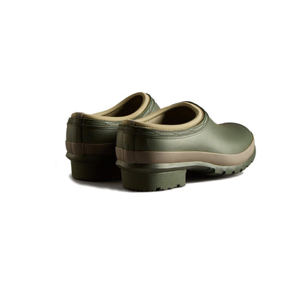 Hunter Gardener Mens Clogs - Dark Olive/Clay