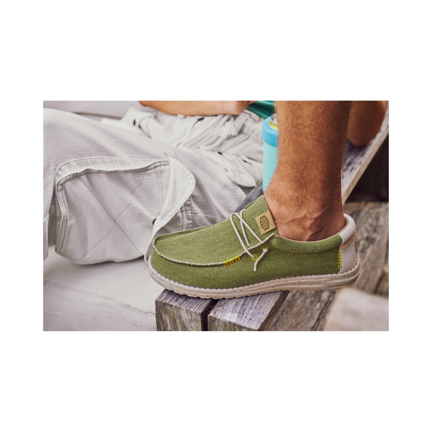 HEYDUDE Wally Coastline Jute Mens Shoe - Olive