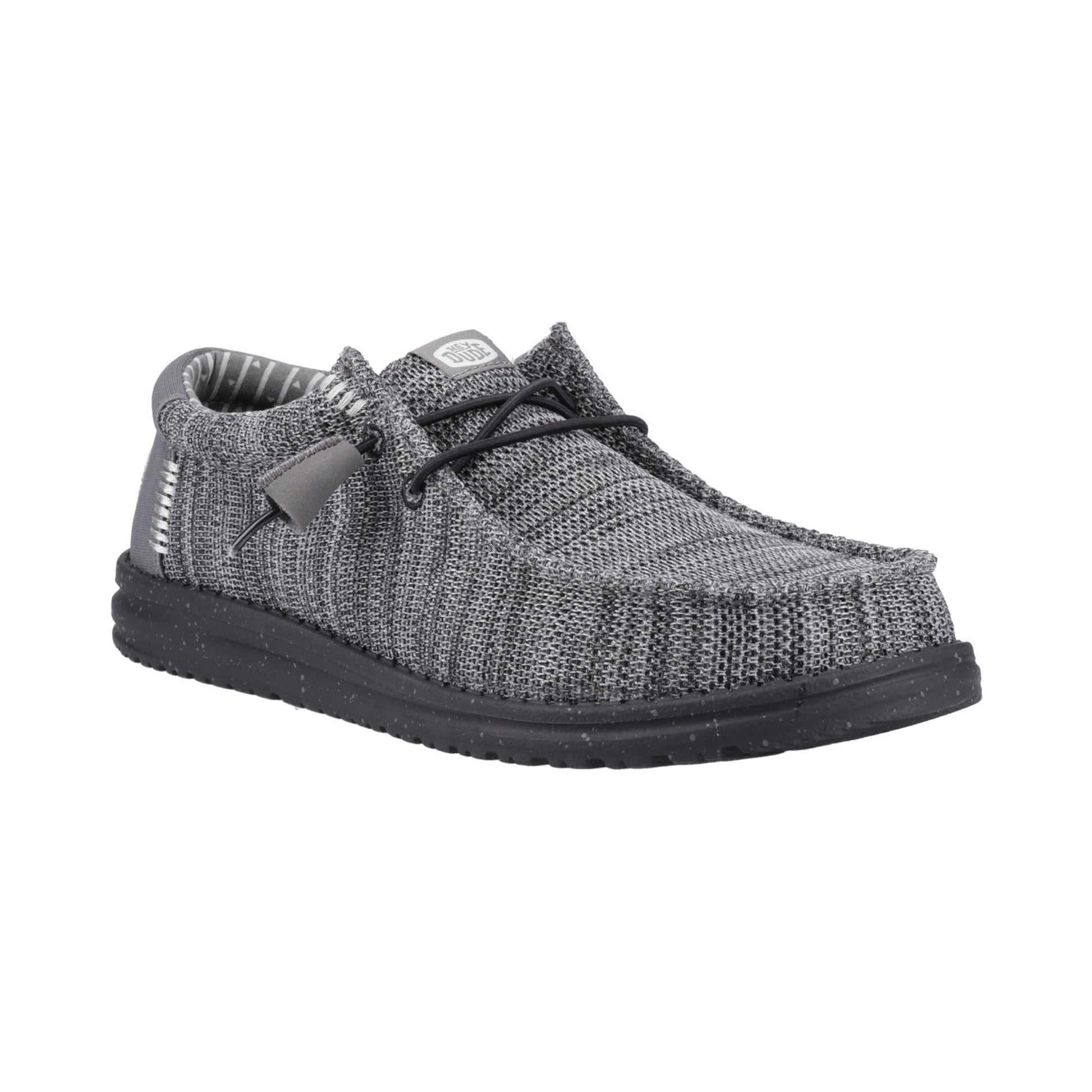 HEYDUDE Wally Stretch Mesh Mens Shoes - Granite Grey/Black