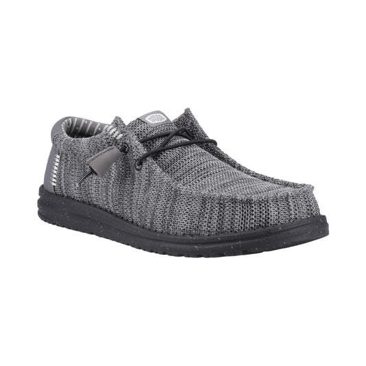HEYDUDE Wally Stretch Mesh Mens Shoes - Granite Grey/Black