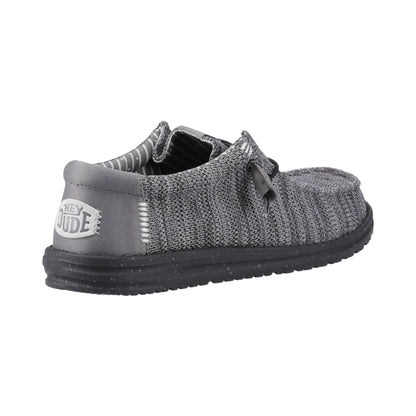 HEYDUDE Wally Stretch Mesh Mens Shoes - Granite Grey/Black