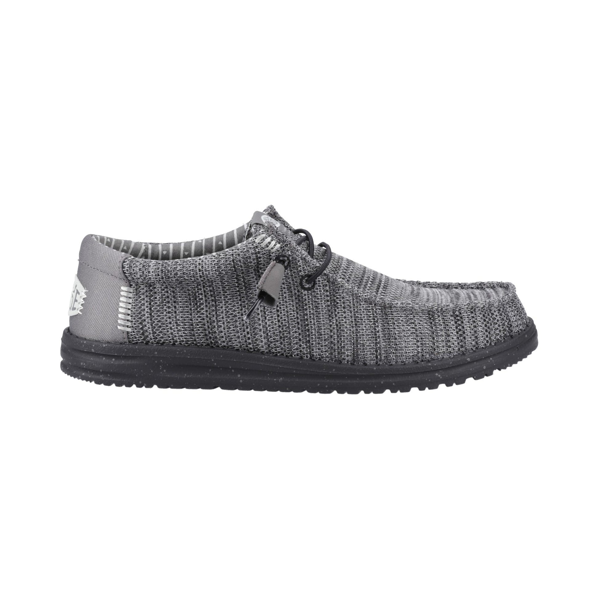 HEYDUDE Wally Stretch Mesh Mens Shoes - Granite Grey/Black