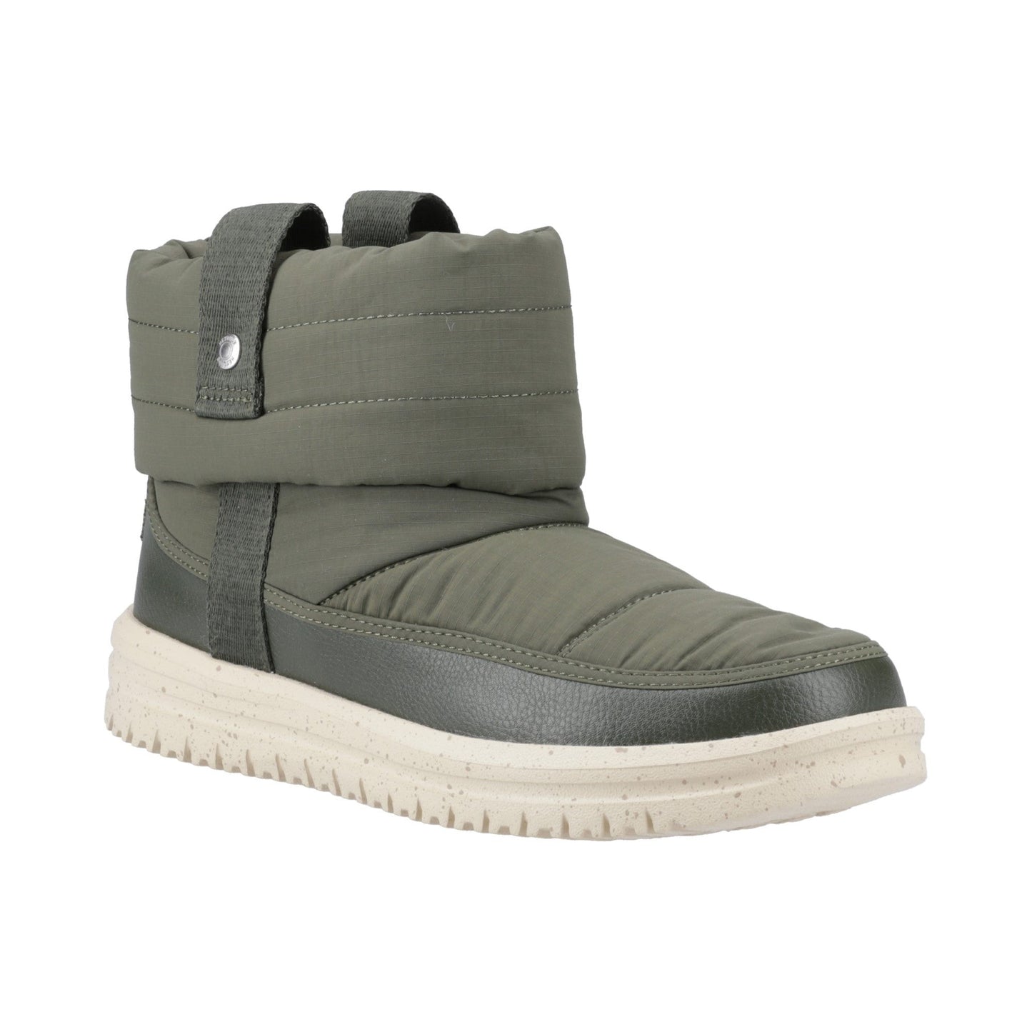 HEYDUDE Camden Cuff Nylon Quilt Womens Boot - Dark Olive