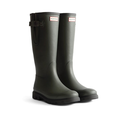 Hunter Field Downpour Adjustable Boot Womens - Dark Olive/Black