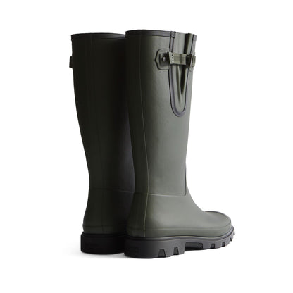 Hunter Field Downpour Adjustable Boot Womens - Dark Olive/Black